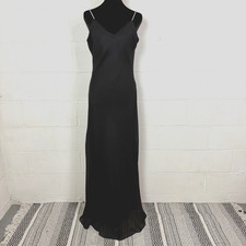 VTG Dave  Johnny Evening Dress 90s Chiffon Rhinestones Dark Fairy Glam Prom S