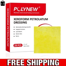 Xeroform 2"x2" Petrolatum Dressing – 28 Sterile Non-Adherent Pads for Wounds