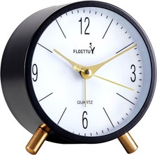 4 inches Super Silent Alarm Clock, Classic Bl...