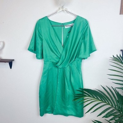 Fame & Partners The Roxby Mini Dress Bright Mint NWT Women Dress Size 2