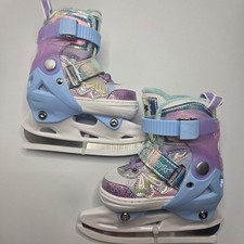 Nattork Girls Ice Skates for Kids 7C-9C 23-26 Size Adjustable Butterfly Ice