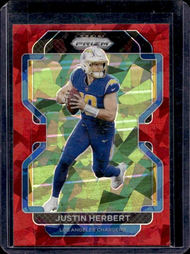 2021 Panini Prizm Justin Herbert Red Ice #169 Chargers