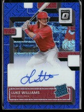 2022 Donruss Optic Luke Williams Rated Rookie Signatures Blue Mojo Prizm #/99