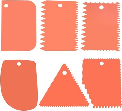 6pcs Cake Scraper Decorating Comb and Icing Smoother Reusable Bread Cream Pizza