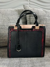 Tasche Handtasche groß schwarz rosa, Breite 31cm Höhe 28cm Tiefe 17cm