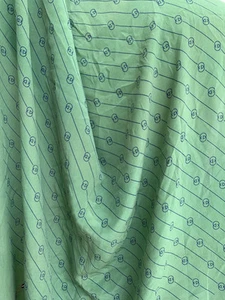 Foulard Gucci 100% soie Vert et bleu 32"x31" Vintage Made in Italy #A25