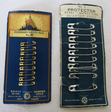 Vtg Eldorado Brass Safety Pins No. 00 and Protector Guarded Coils Steel No. 2