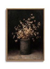 ZZLWBKGL Vintage Framed Wall Art Dark Moody Canvas Wall Art Dried Floral Pict...