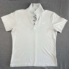 Asics Polo Shirt Men’s L Grey Logo Collared Short Sleeve Sport Golf Outdoor