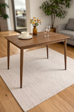 Dining Table 4 Seater Dark Wood Effect Rectangular Kitchen Furniture Indoor NEW