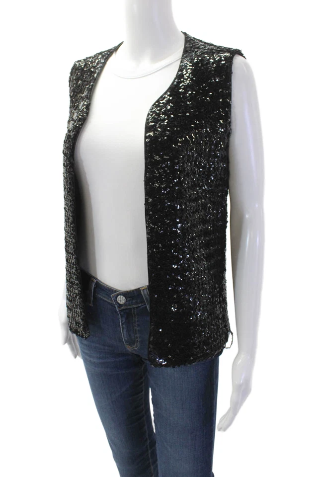 Chaleco Busto Saks Fifth Avenue Mujer Negro Años 80 Sin Mangas 32 Talla S Foto 2 de 4