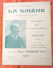 Partition originale 1920 piano chant La sirène musique de Henri Goublier