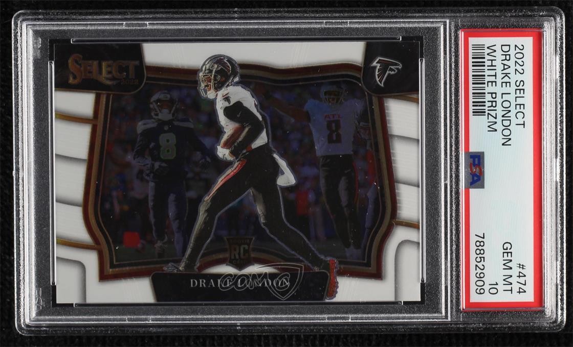 2022 Panini Select Field Level White Prizm 26/35 Drake London PSA 10 GEM MT lz7
