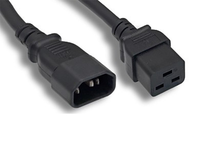 RiteAV Heavy-Duty Power Cord, C14/C19 14AWG SJT 15A/250V Black, 8FT