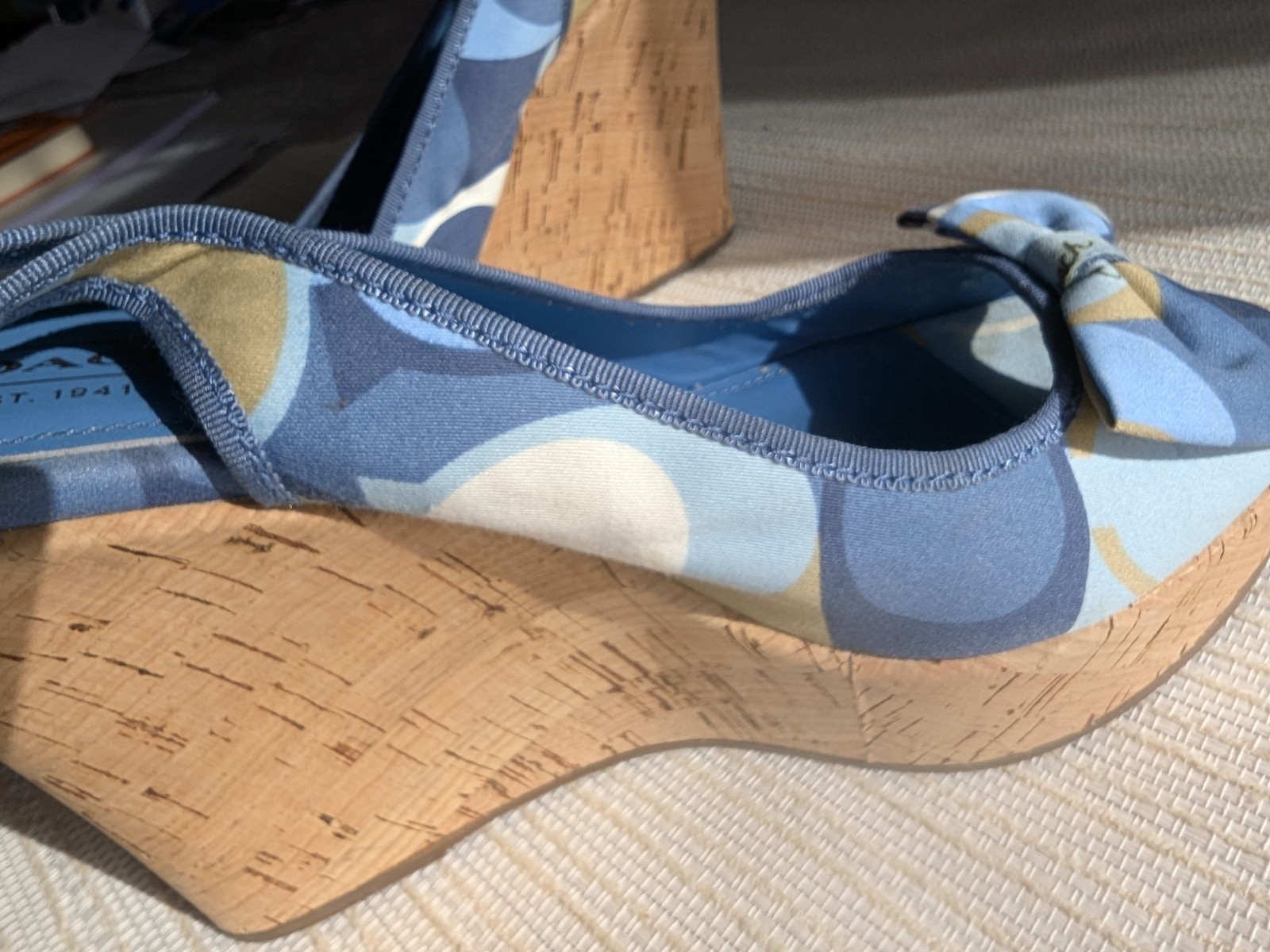 Coach Blue/Tan "Gwynnie" Signature Pattern Wedges… - image 4