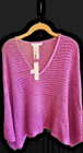 Chicos Sequin African Violet Womens V-neck Knit Poncho Sweater Size Loose L/XL — photo 1