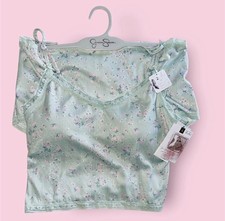 Jessica Simpson Light Green Pink Floral Pajama Set M