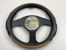 Pilot Sw-68t Racing Style Steering Wheel Cover - Tan Black 14.5 To 15