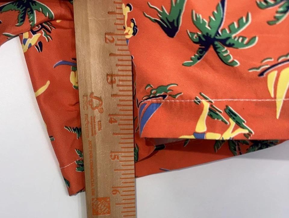 Polo Ralph Lauren 泳裤 橙色 3XB 大印花 海滩 夏威夷草裙舞 — 第 4/4 张图片