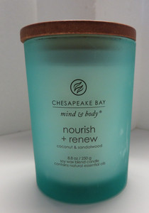 Chesapeake Bay Candle Glass Jar Nourish + Renew - Coconut and Sandlewood 8.8 oz