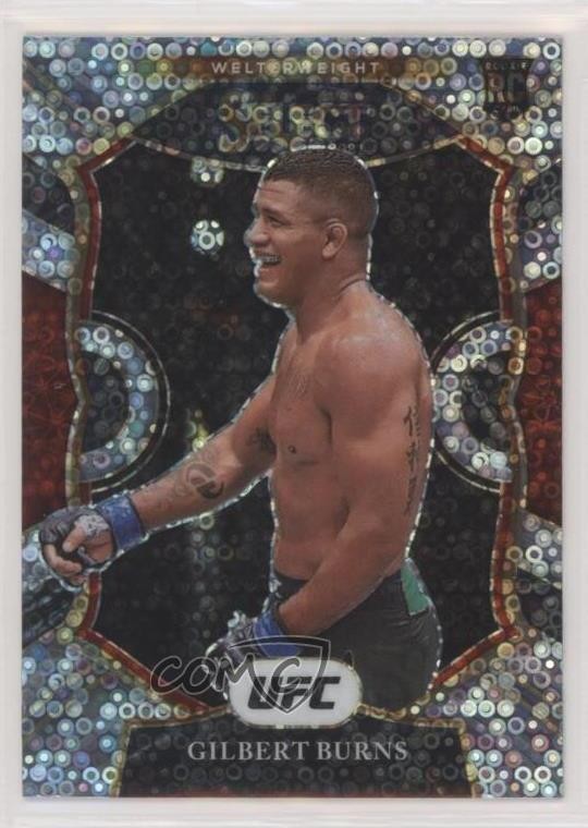 2021 Panini Select UFC Concourse Disco Prizm Gilbert Burns #34 4l3