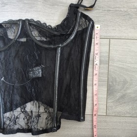 BNWOT Vintage Ann Summers Femme Fatale Black PVC & Sheer Lace Corset Size 36C