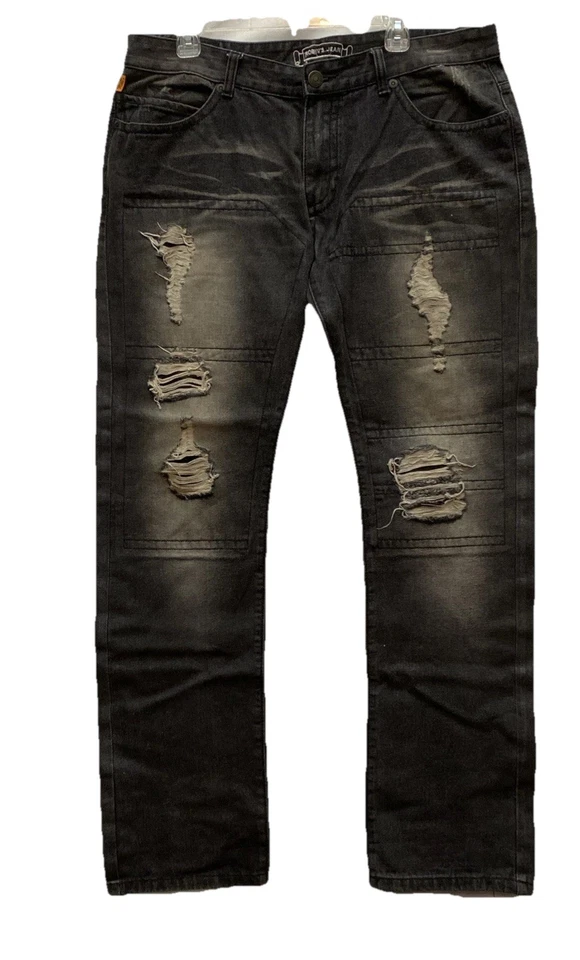 Robin’s Jean Rhinestone Bolsillo Hombre’s W 38 L34 Vintage Lavado Ácido Envejecido Como Nuevo Foto 3 de 4