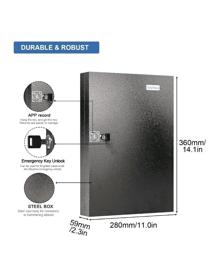 32 Key Cabinet Organizer Lock Box Security Storage for Valets Hotels Car and ...