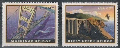 USA 2010 Ponti, Mackinac Bridge und Bixby Creek Bridge 2v MNH **