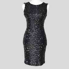 BISOU BISOU Women's Black Sequined Dress Size 4