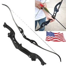 62" Archery Recurve Bow 25-60lb Bamboo F Interface Adults Outdoor Hunting Target