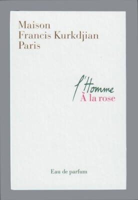 Werbekarte - Der Mann mit der Rose von Francis Kurkdjian beidseitig