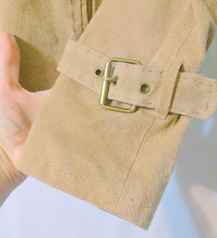 Chaqueta de gamuza tostada TEX By MAX AZRIA talla mediana Foto 3 de 4