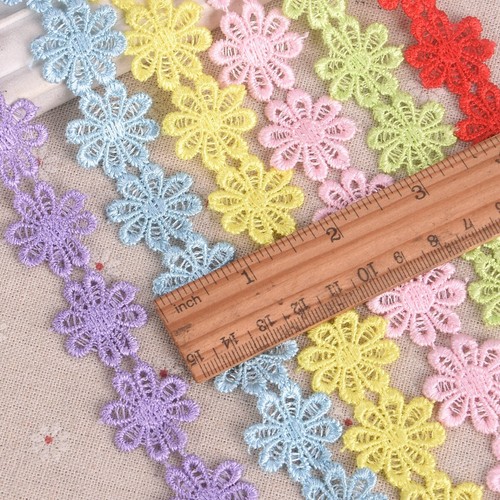 Cinta de flores de encaje de 25 mm de 1 yarda apliques de tela suministros de costura - Imagen 4 de 12