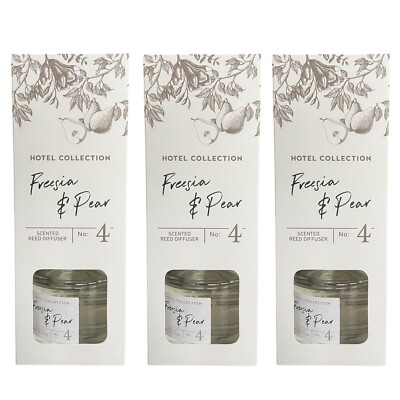 3 x Hotel Collection No 4 Freesia & Pear Scented Reed Diffuser - 100ml