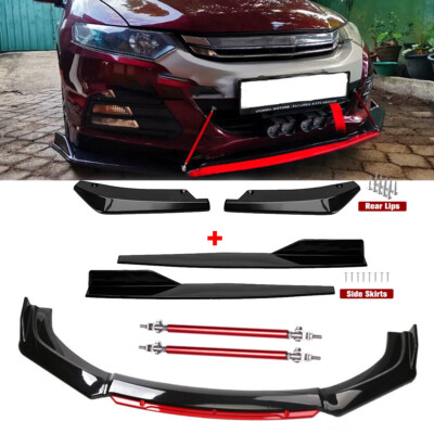 For Honda Insight Front Bumper Lip Spoiler Splitter Rear Lip Gloss Black