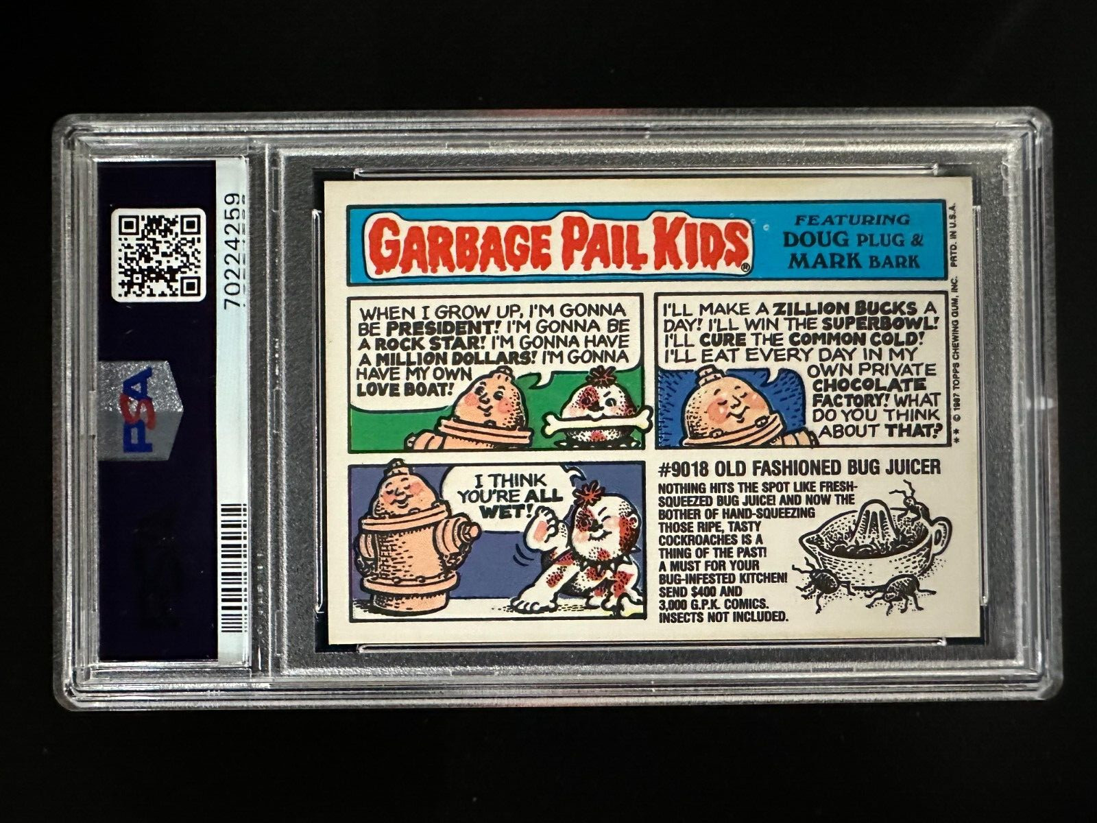 1987 Garbage Pail Kids #308B - Ella P. Record - PSA 8 view 3
