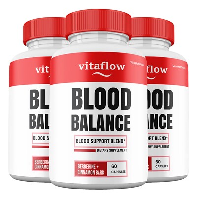 VitaFlow Blood Balance, Max Strength Supplement, Vita Flow Capsules (3 Pack)