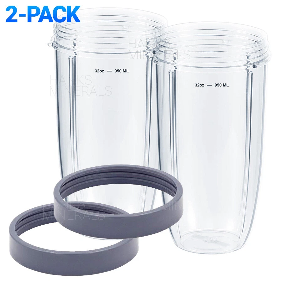 2-Pack 32oz Cup With Lip Ring For Nutribullet Blender 600W 900W XL 32 oz