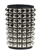 8 Row Pyramid Stud Bikers Punk Rockers Bracelet Grunge Glam Heavy Metal 