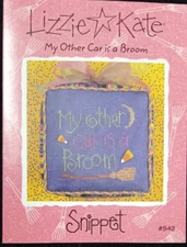 Lizzie*Kate Snippet Cross Stitch Pattern MY OTHER CAR IS A BROOM #S42 Halloween