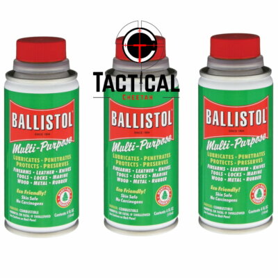 Multi Purpose 3 Cans of 4 oz of Oil Cleaning Ballistol  USA MADE