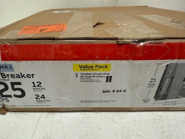 Panel de interruptor principal ABB TMQ1212PA 125A 12 espacios 24 circuitos centro de carga interior Foto 4 de 4