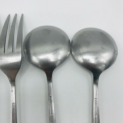 10 Stainless Steel Flatware Mid Century Japan Knife, Fork, Spoon Serving Spoon - Picture 10 of 12