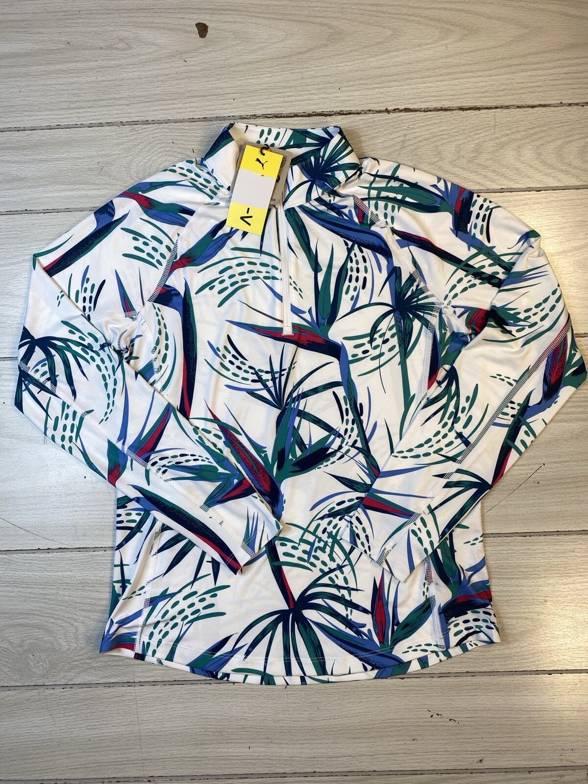 Puma Women's Small YouV Paradise Golf Pullover 1/4 Zip Long Sleeve UPF 50+ NWT!