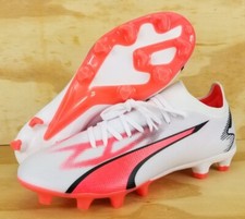 Puma Ultra Match FG AG Soccer Cleats Shoes White Red 107347-01 Men's Size 10