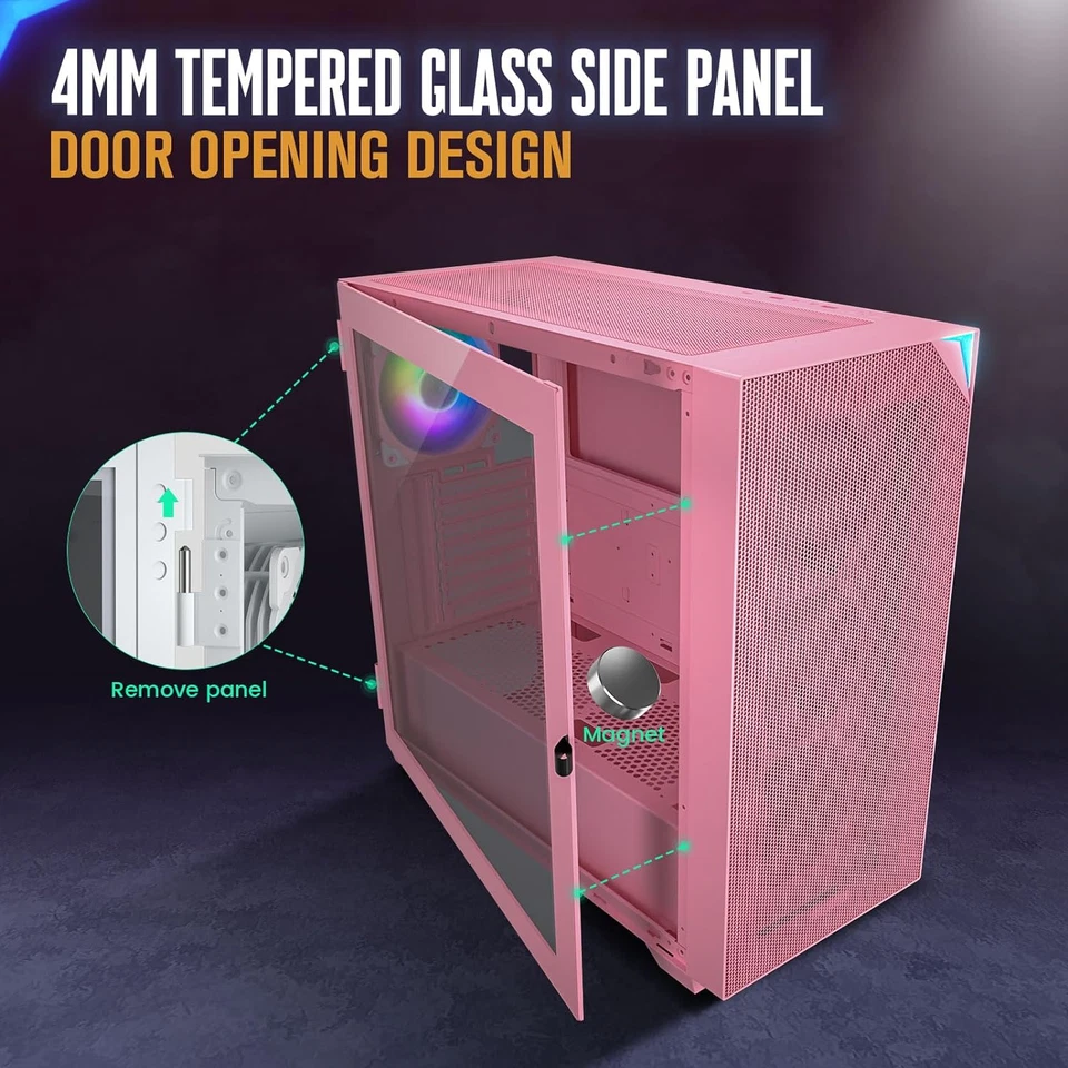 AL800 Full Tower PC Computer Case - Door Opening Design Tempered Glass, E-ATX/AT - Image 2 of 4