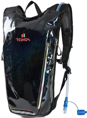 Hydration Backpack Pack with 2L Water Bladder Rave Essentials Lightweight Black - Picture 2 of 7