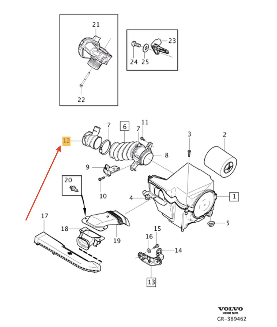VOLVO C30 AIR FILTER HOSE 31422274 GENUINE for sale online eBay