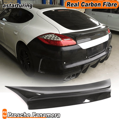 REAL CARBON Rear Lip Trunk Boot Spoiler Wing Fit For Prosche Panamera 2010-2013  - Bild 1 von 10